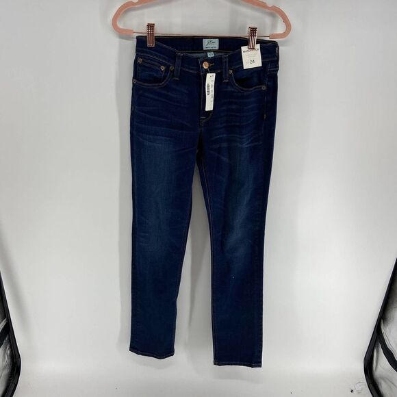 J. Crew Matchstick Blue Dark Wash Skinny Slim Jean Womens 24 NWT - Picture 1 of 4